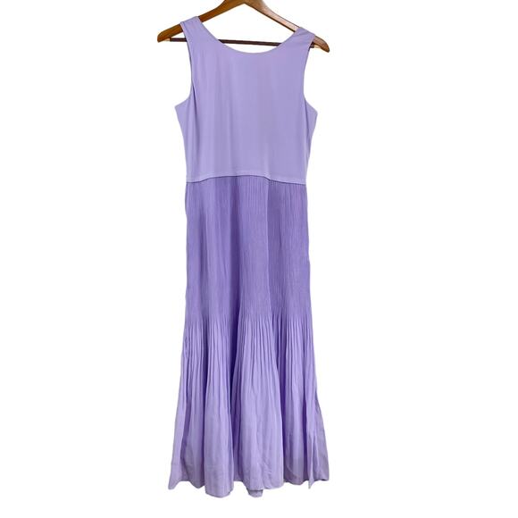 Calvin Klein NWT Solid-Hued Ruffle A-Line Midi Dress Size XS Opal Purple Chiffon - Picture 2 of 8